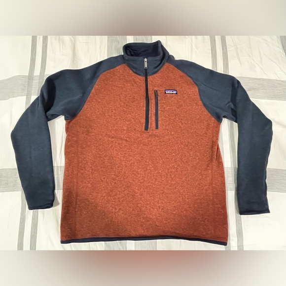 Patagonia Men's Orange/Navy Fleece (L)